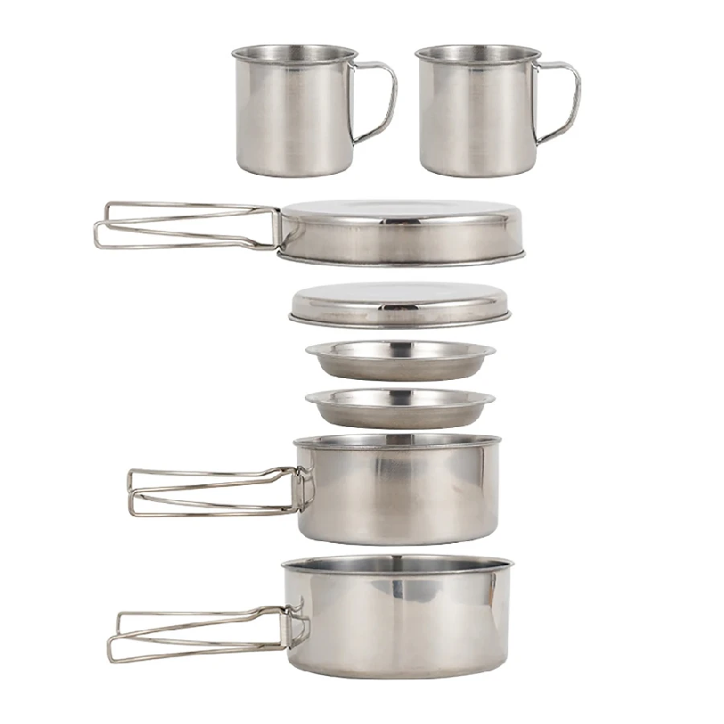 8pcs/Set Camping Cookware Mess - Paella Pan Steel review and price