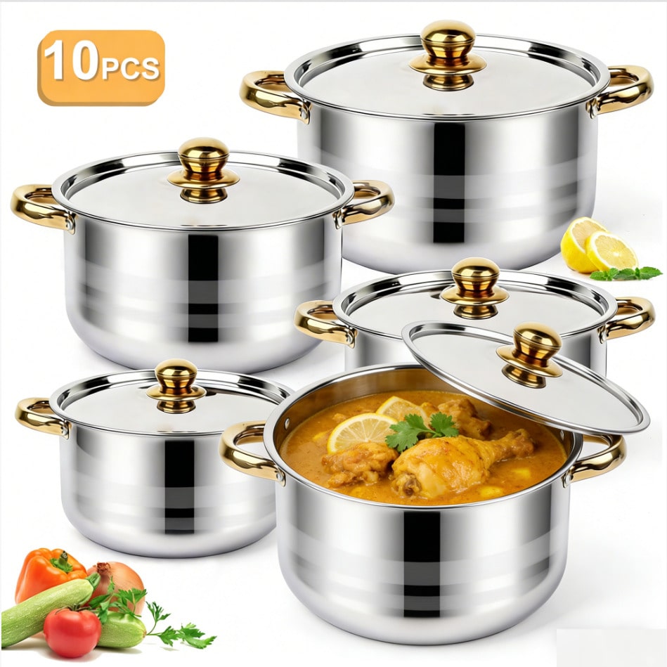Stainless Steel Pot Set Modern - Home Cooking Set review and price